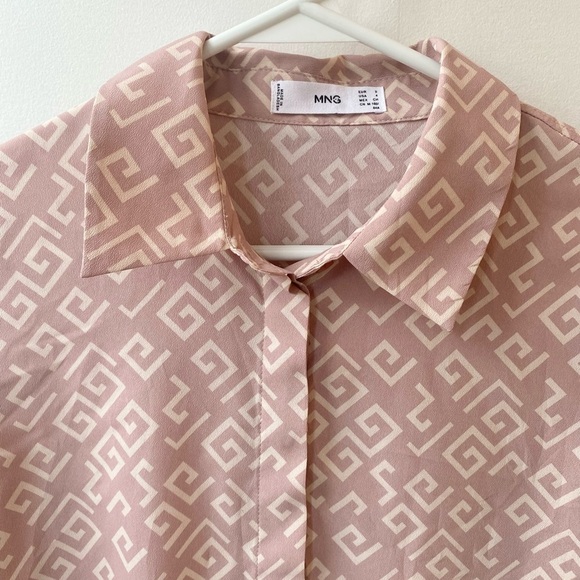 Mango Geometric Patterned Pink Blouse - Picture 5 of 7